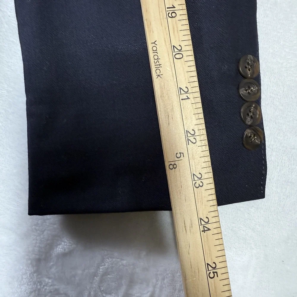 Q by Flynt Blazer Mens 44R Navy Journey 100% Wool Double Vented‎ Striped Lined